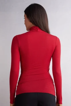 Maglia in Modal Ultralight con Cashmere Collo Alto