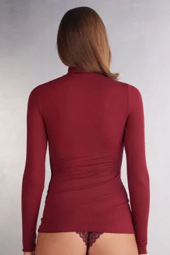 Maglia in Modal Ultralight con Cashmere Collo Alto