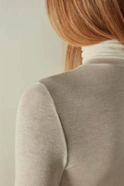 Maglia in Modal Ultralight con Cashmere Collo Alto