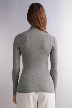 Maglia in Modal Ultralight con Cashmere Collo Alto