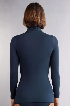 Maglia in Modal Ultralight con Cashmere Collo Alto