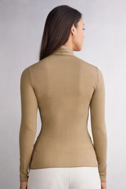 Maglia in Modal Ultralight con Cashmere Collo Alto