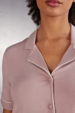 Maglia Manica Corta Aperta Davanti in Modal