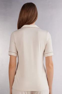 Maglia Manica Corta Aperta Davanti in Modal