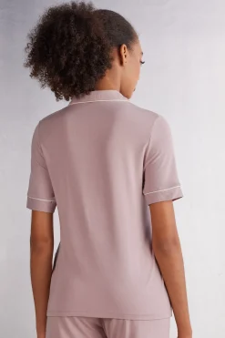 Maglia Manica Corta Aperta Davanti in Modal