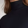 Maglia Manica Corta Collo Alto Modal con Cashmere Light