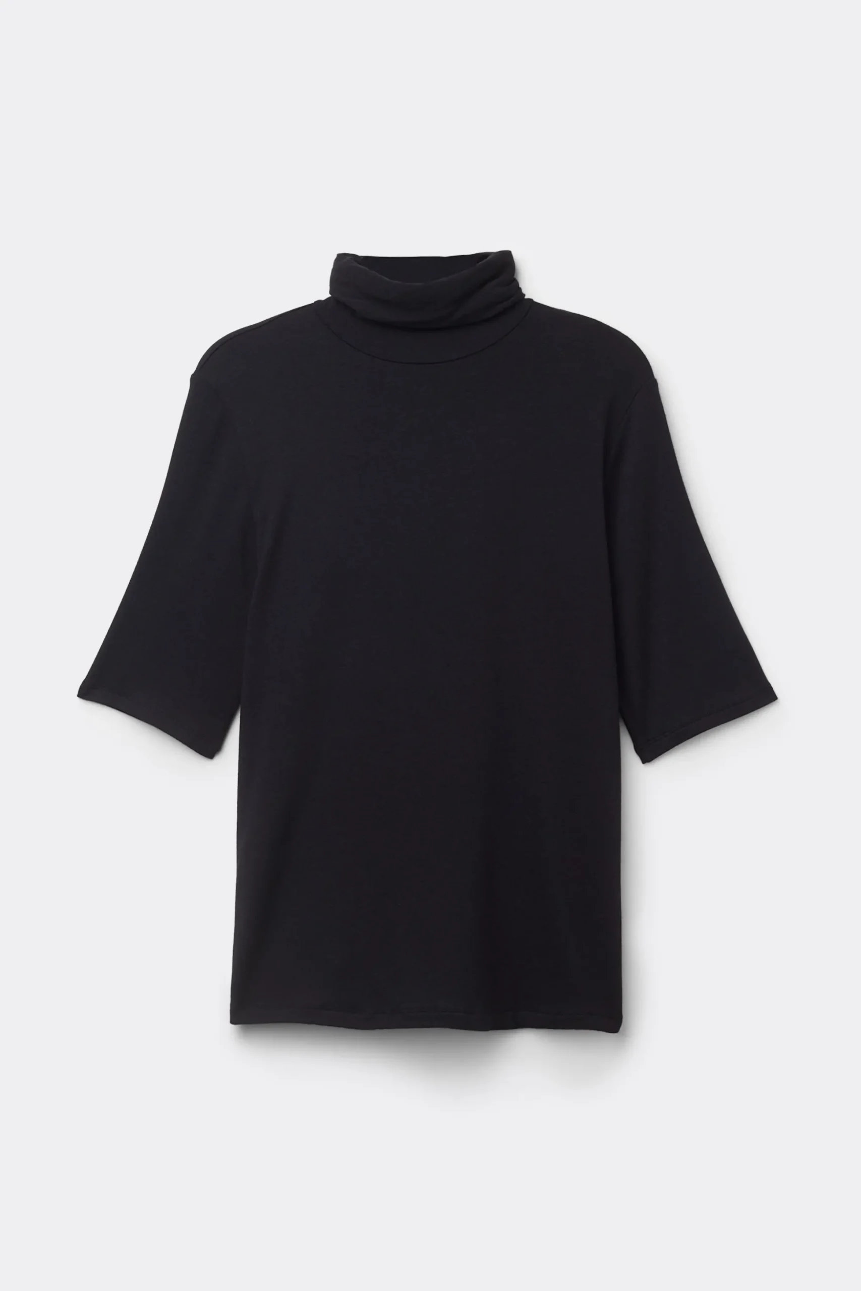 Maglia Manica Corta Collo Alto Modal con Cashmere Light