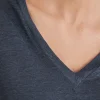 Maglia Manica Corta con Scollo a V in Lino