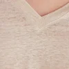 Maglia Manica Corta con Scollo a V in Lino