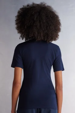 Maglia Manica Corta con Scollo a V in Cotone Ultrafresh