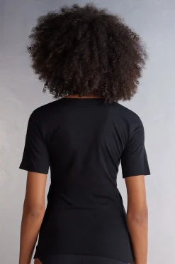 Maglia Manica Corta con Scollo a V in Cotone Ultrafresh