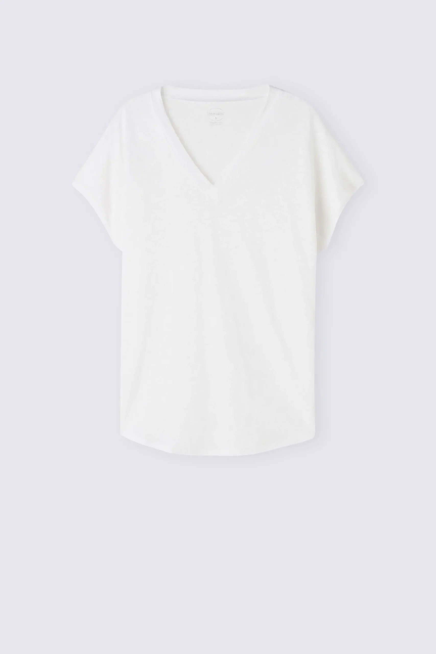 Maglia Manica Corta con Scollo a V in Lino