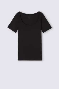 Maglia Manica Corta con Scollo a Madonna in Cotone Ultrafresh