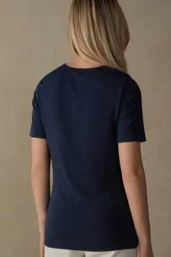 Maglia Manica Corta Girocollo in Micromodal