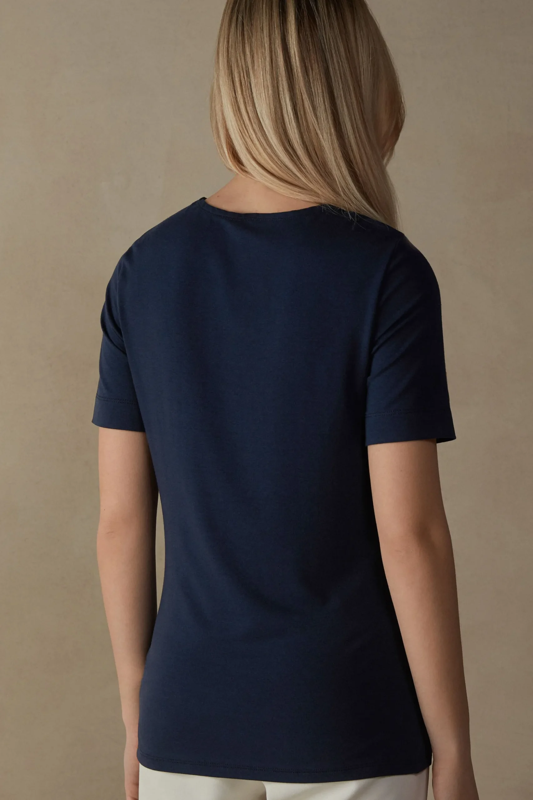 Maglia Manica Corta Girocollo in Micromodal