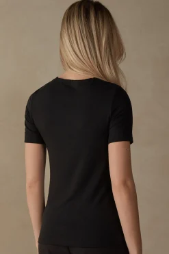 Maglia Manica Corta Girocollo in Micromodal