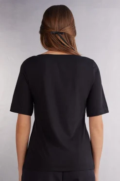 Maglia Manica Corta Scollo a Barchetta in Cotone Ultrafresh