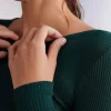 Maglia Manica Lunga a Girocollo Ampio in Lana e Seta