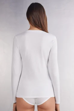 Maglia Manica Lunga a Girocollo in Cotone Superior