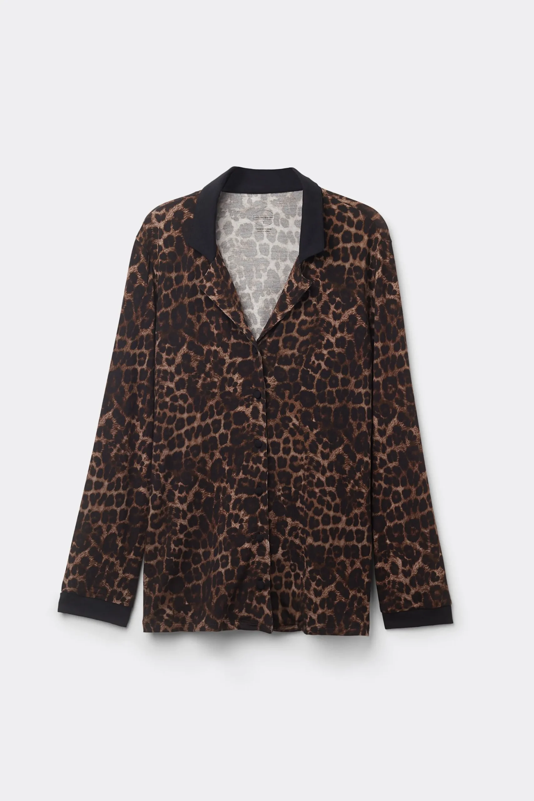 Maglia Manica Lunga Aperta Davanti Modal Luxurious Leopard