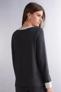 Maglia Manica Lunga con Scollo a Barchetta Baby It's Cold Outside