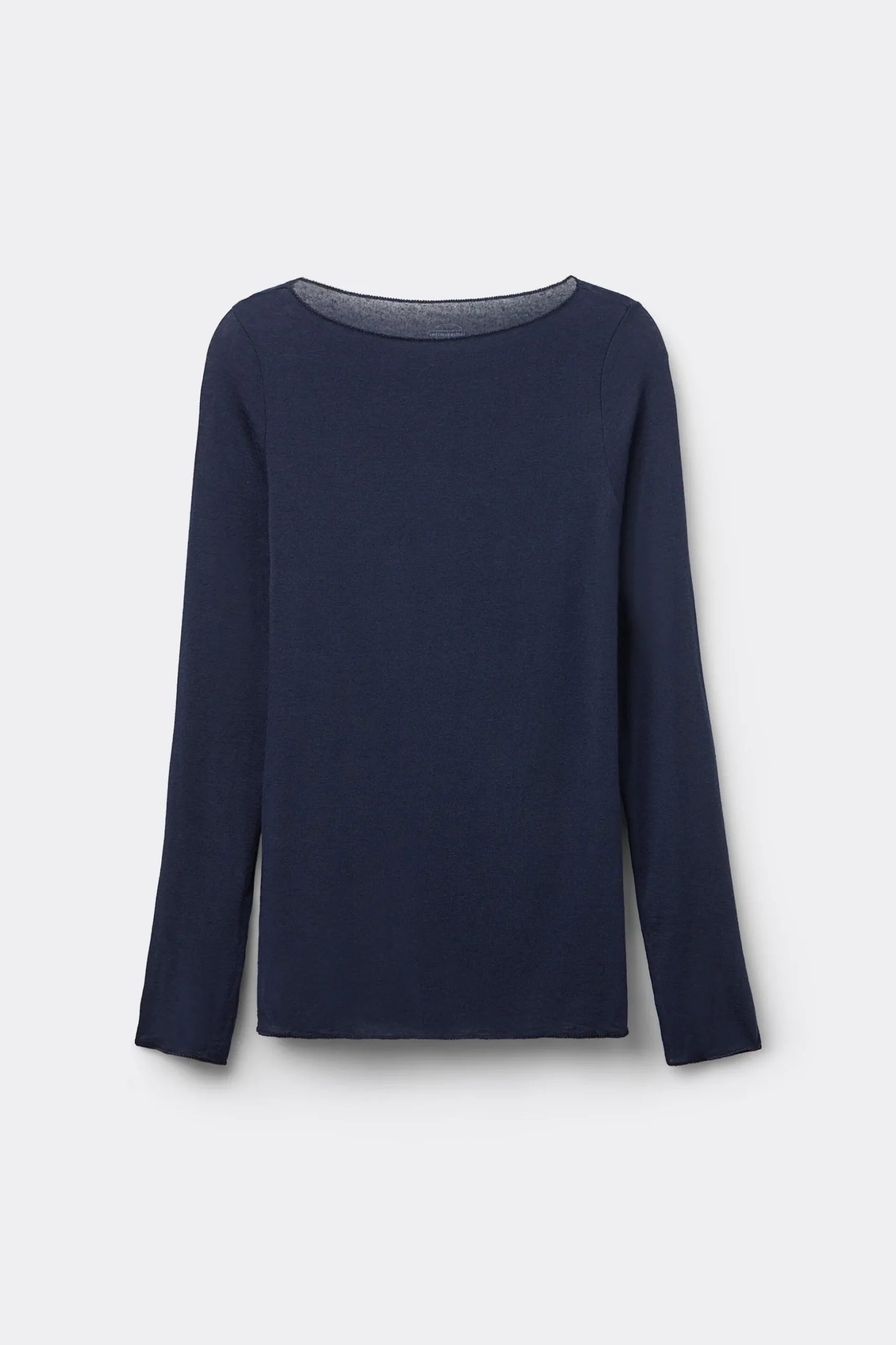 Maglia Manica Lunga in Modal con Cashmere e Scollo a Barchetta