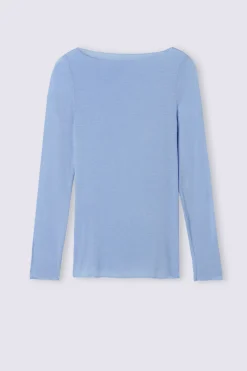 Maglia Manica Lunga in Modal con Cashmere e Scollo a Barchetta