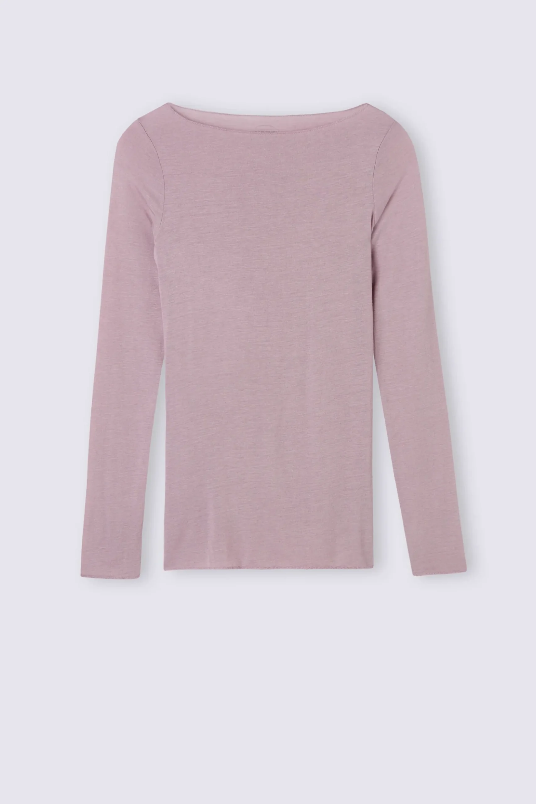 Maglia Manica Lunga in Modal con Cashmere e Scollo a Barchetta