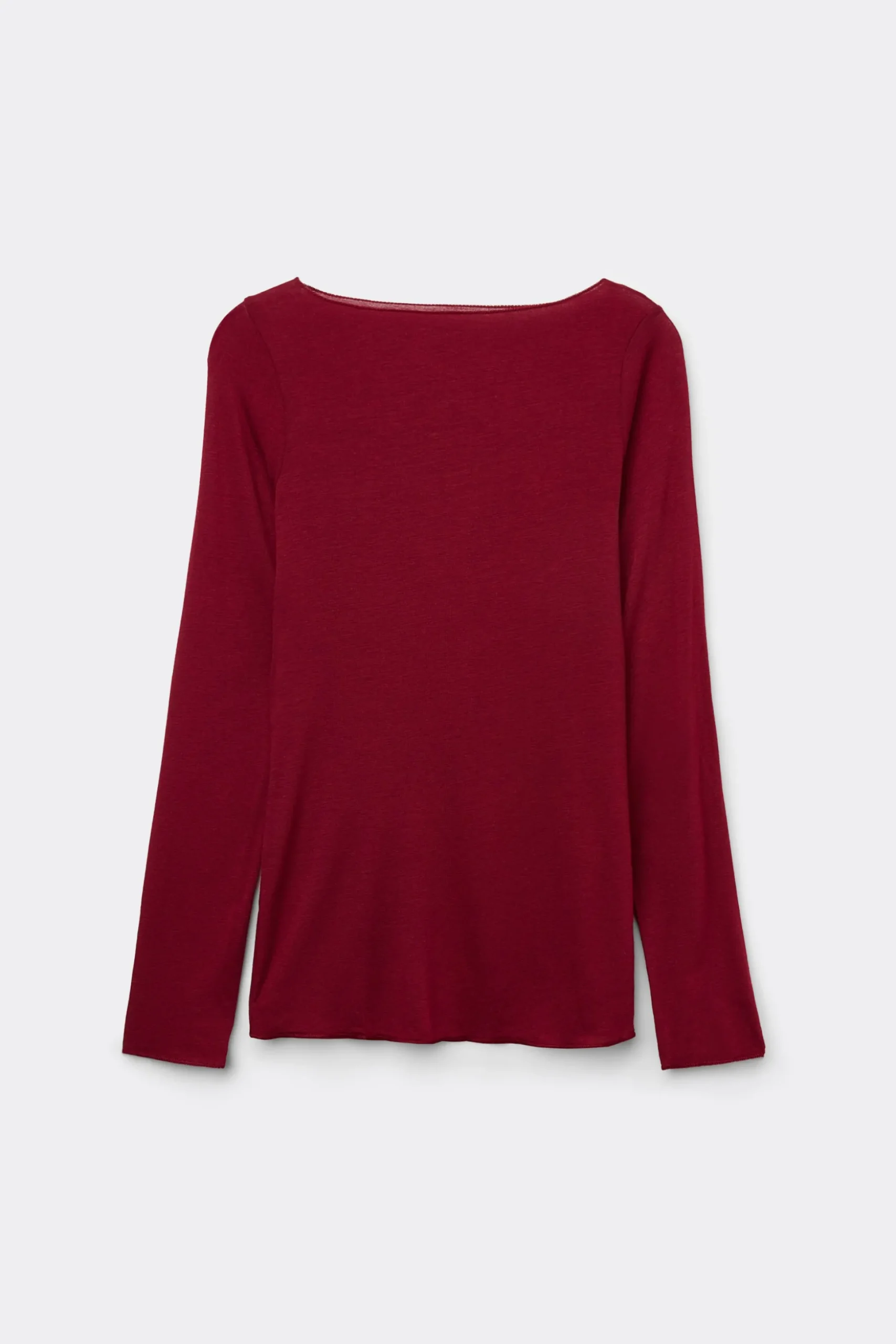 Maglia Manica Lunga in Modal con Cashmere e Scollo a Barchetta