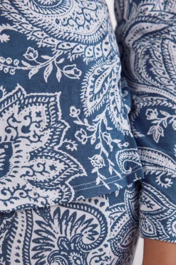 Maglia Manica Lunga in Viscosa di Bamboo Flower Paisley