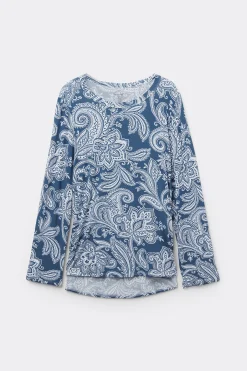Maglia Manica Lunga in Viscosa di Bamboo Flower Paisley