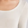 Maglia Manica Lunga Modal Ultralight con Cashmere Scollo Madonna