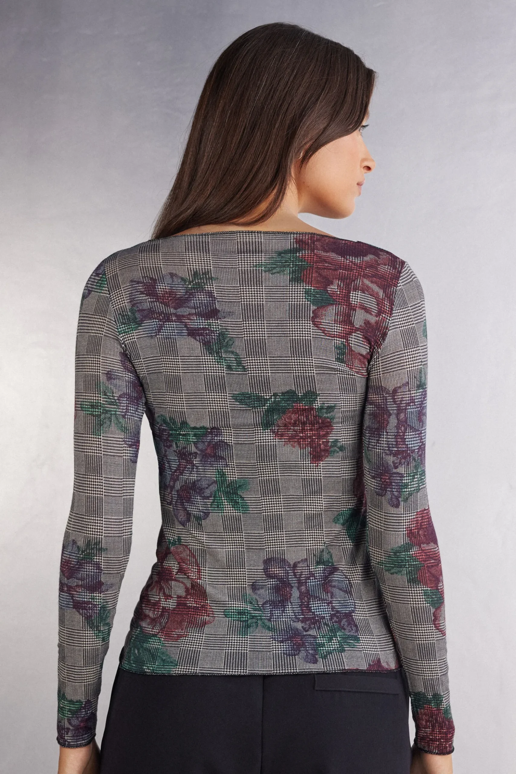 Maglia Manica Lunga Modal Ultralight con Cashmere Stampata