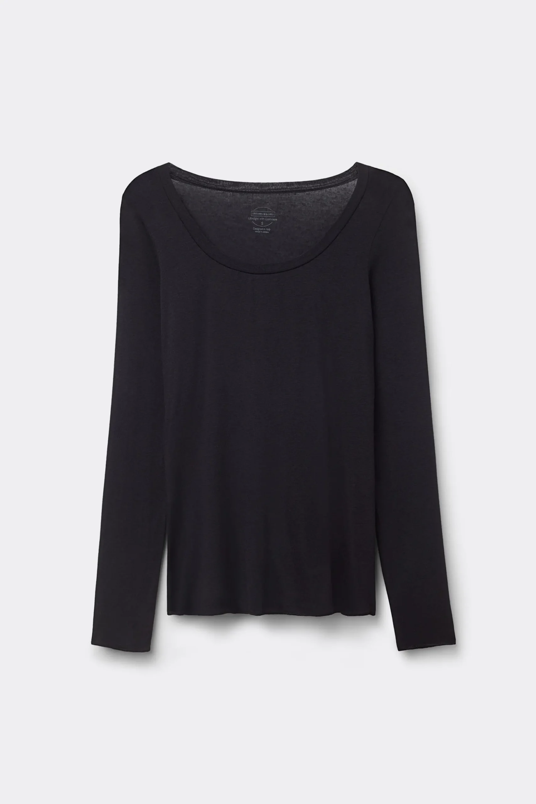 Maglia Manica Lunga Modal Ultralight con Cashmere Scollo Madonna