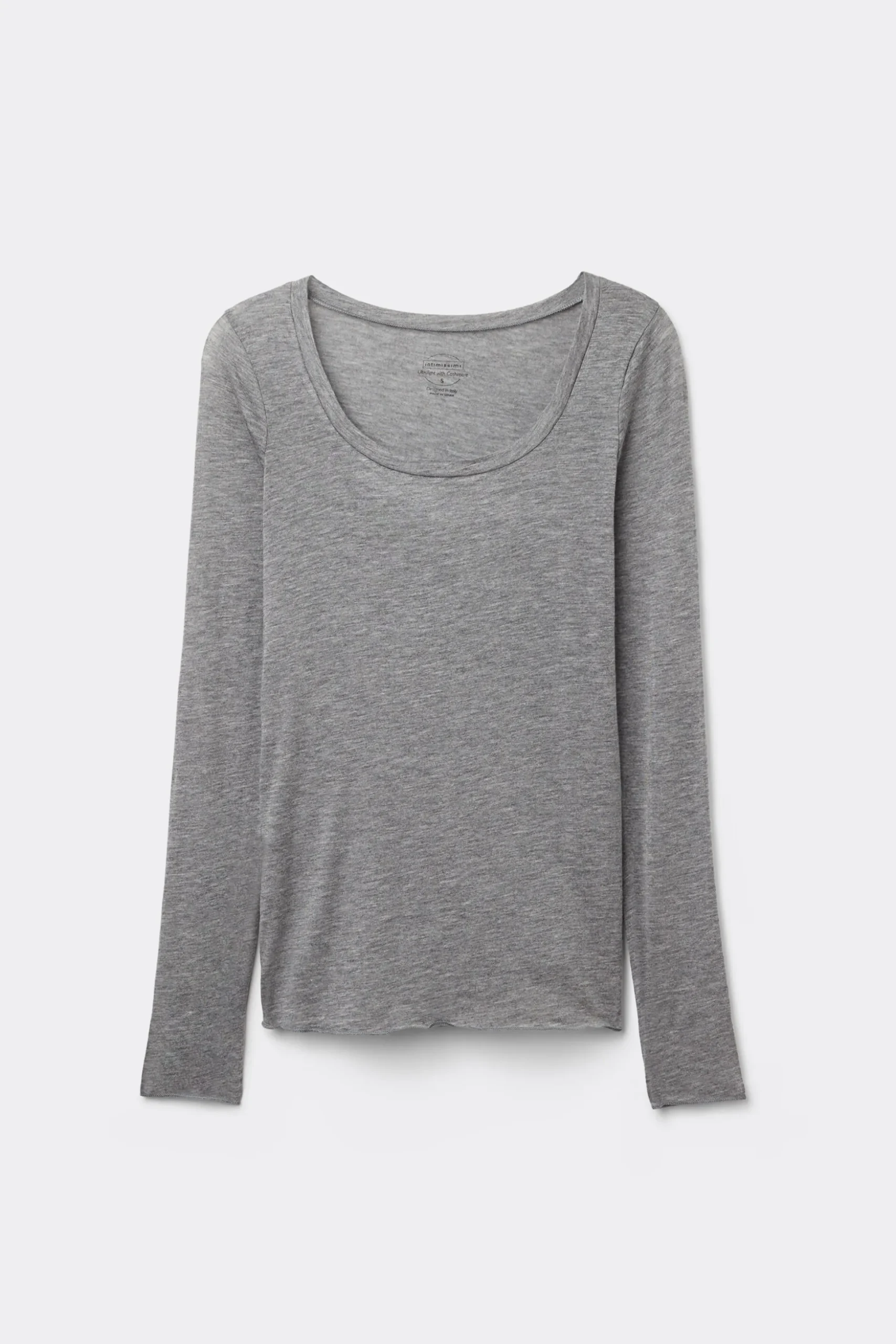 Maglia Manica Lunga Modal Ultralight con Cashmere Scollo Madonna