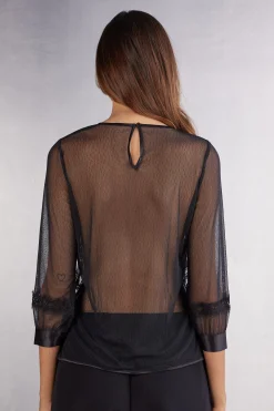 Maglia Manica Lunga Pizzo e Tulle Her Beauty