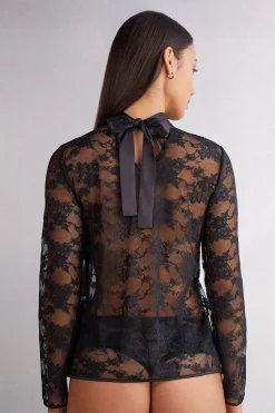 Maglia Manica Lunga Pizzo Couture de Nuit