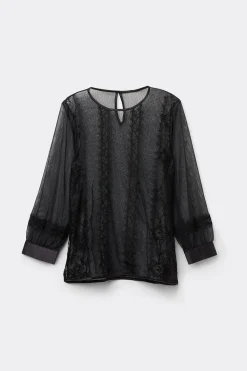 Maglia Manica Lunga Pizzo e Tulle Her Beauty