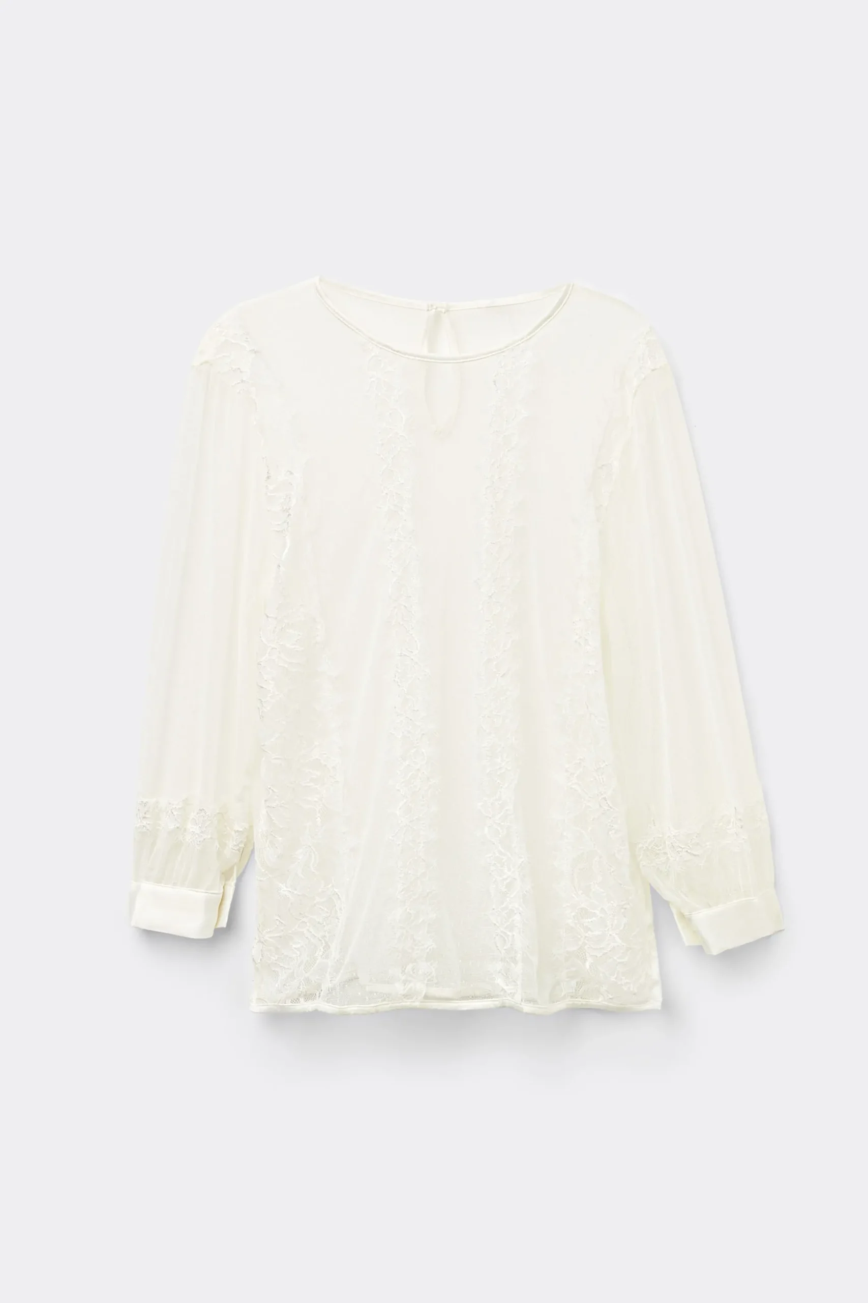 Maglia Manica Lunga Pizzo e Tulle Her Beauty