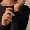 Maglia Manica Lunga Scollo a Girocollo in Micromodal