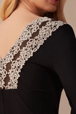 Maglia Manica Lunga Scollo a V Pretty Flowers