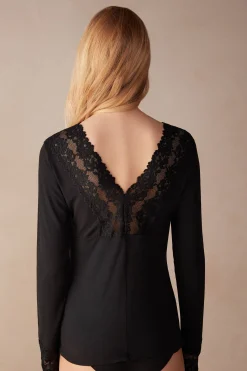 Maglia Manica Lunga Scollo a V Pretty Flowers