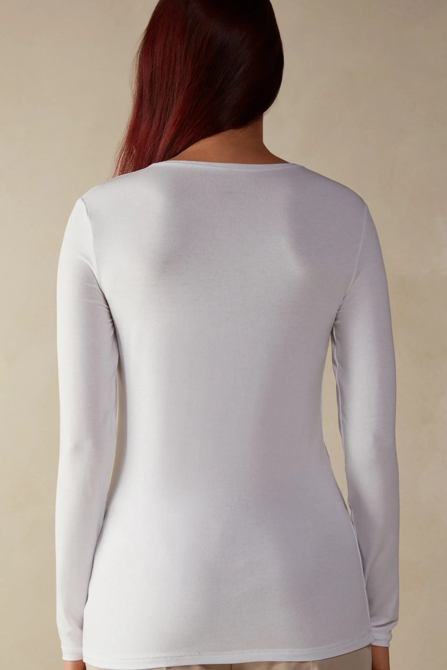 Maglia Manica Lunga Scollo a Girocollo in Micromodal