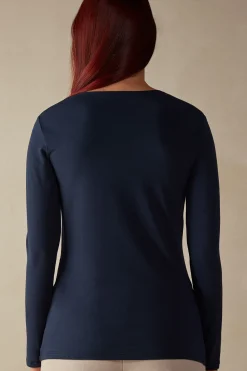 Maglia Manica Lunga Scollo a Girocollo in Micromodal