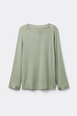 Maglia Manica Lunga Scollo a Barchetta in Modal Satin Details