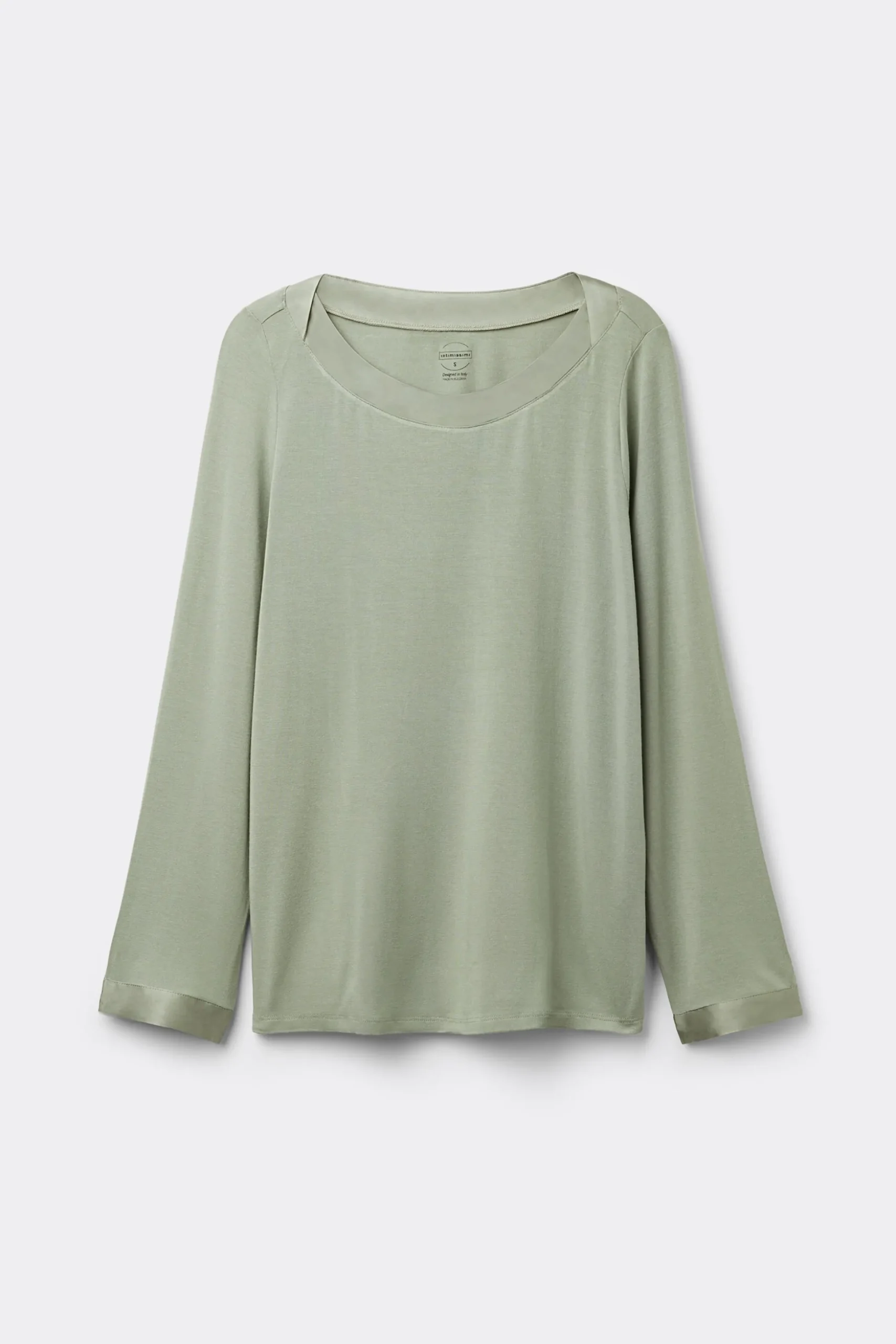 Maglia Manica Lunga Scollo a Barchetta in Modal Satin Details