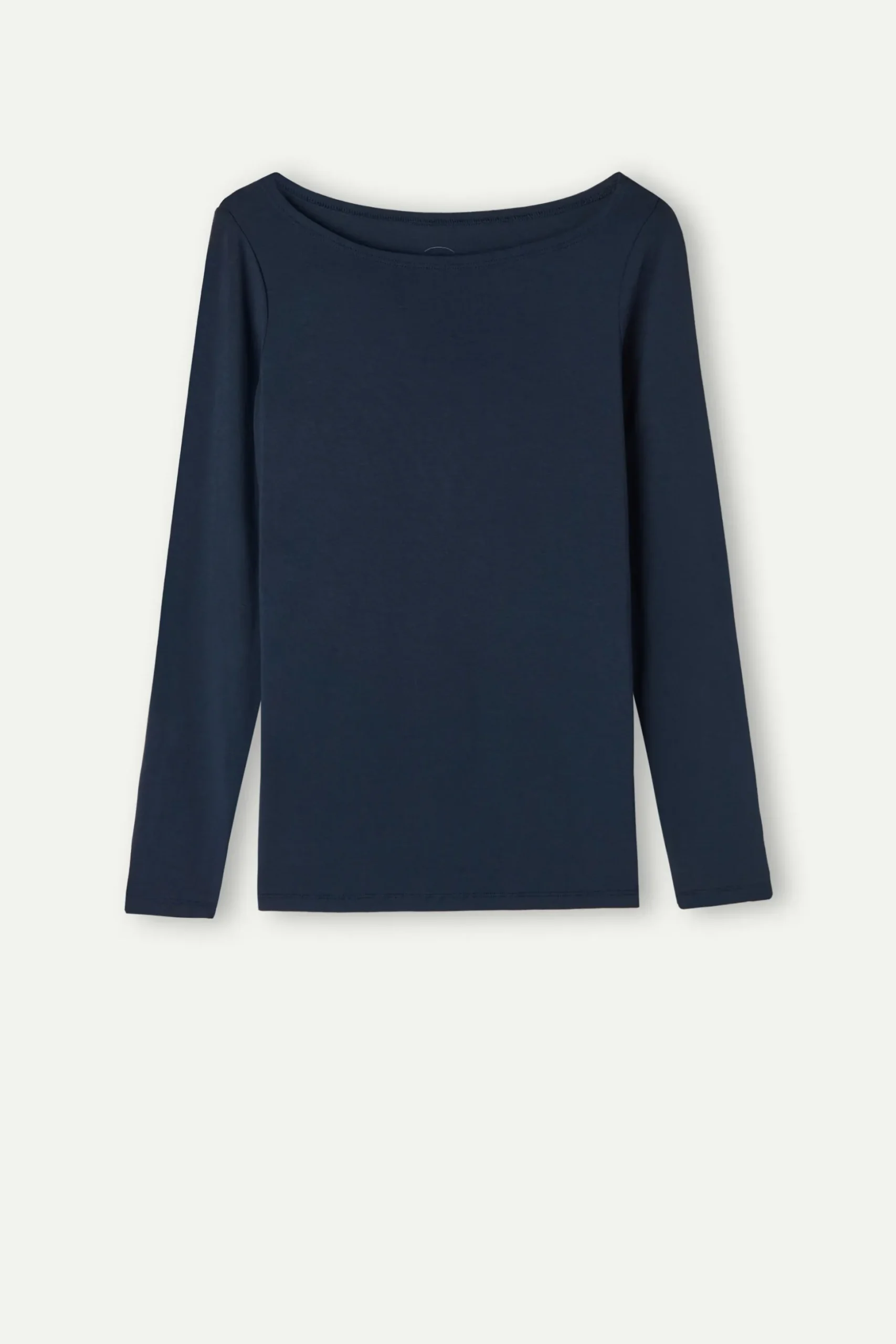 Maglia Manica Lunga Scollo a Barchetta in Micromodal