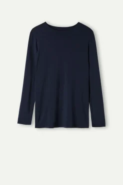 Maglia Manica Lunga Scollo a Girocollo in Micromodal