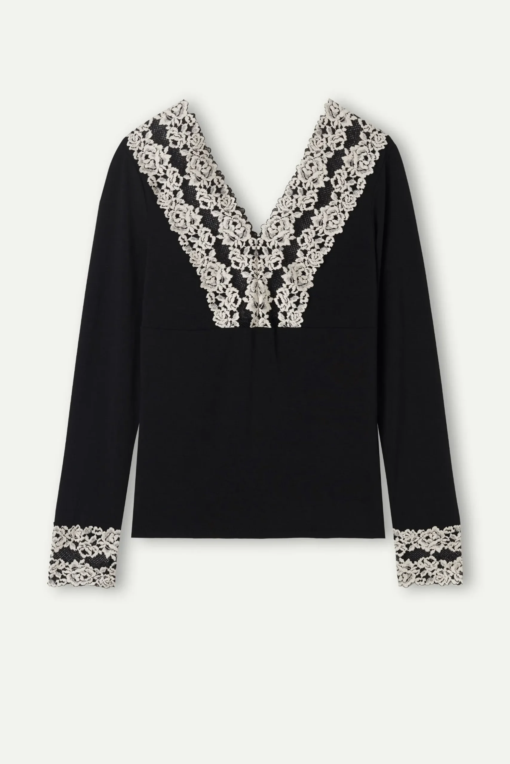 Maglia Manica Lunga Scollo a V Pretty Flowers