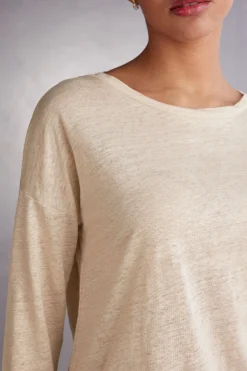 Maglia Scollo a Barchetta in Lino